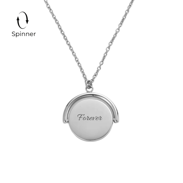 Mococo Personalised Silver Engravable Spinner Necklace - MococoMococoMOCPSE004Necklaces