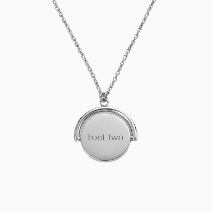 Mococo Personalised Silver Engravable Spinner Necklace - MococoMococoMOCPSE004Necklace