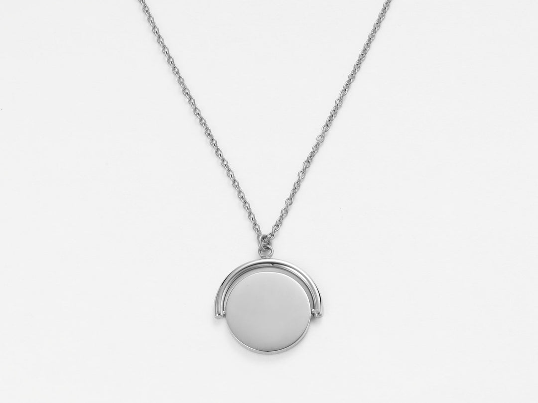 Mococo Personalised Silver Engravable Spinner Necklace - MococoMococoMOCPSE004Necklace