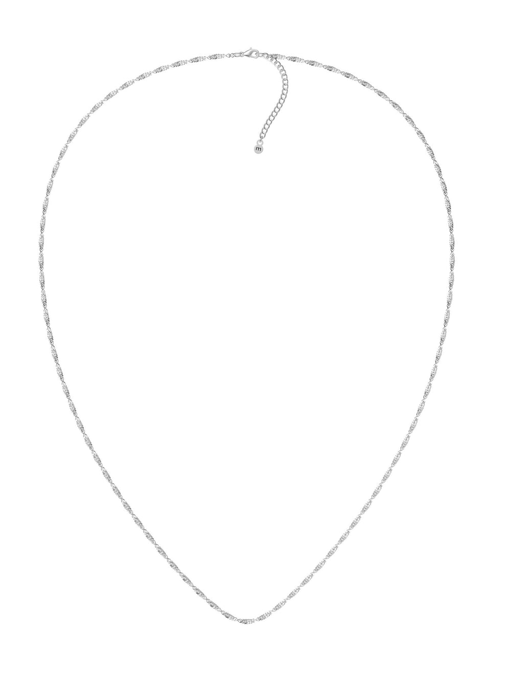 Mococo Personalised Silver Twisted Chain Necklace - MococoMococoMOCPSTC01Add On