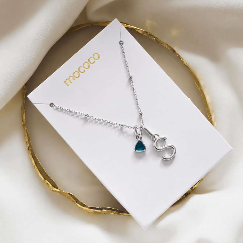 Mococo Silver Birthstone Necklace - MococoMococoMOCSIL/BNecklaces