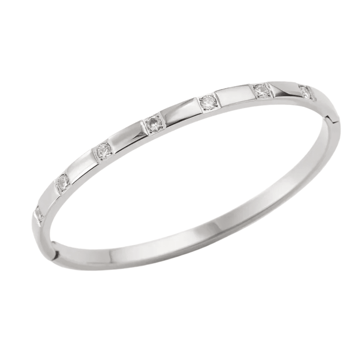 Mococo Silver CZ Stud Bangle - MococoMococoMOCESBAN03Bracelets