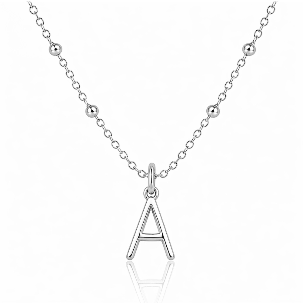 Mococo Silver Initial Necklace - MococoMococoMOCSIL/INecklaces