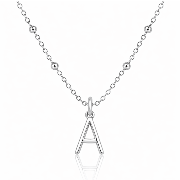 Mococo Silver Initial Necklace - MococoMococoMOCSIL/INecklaces
