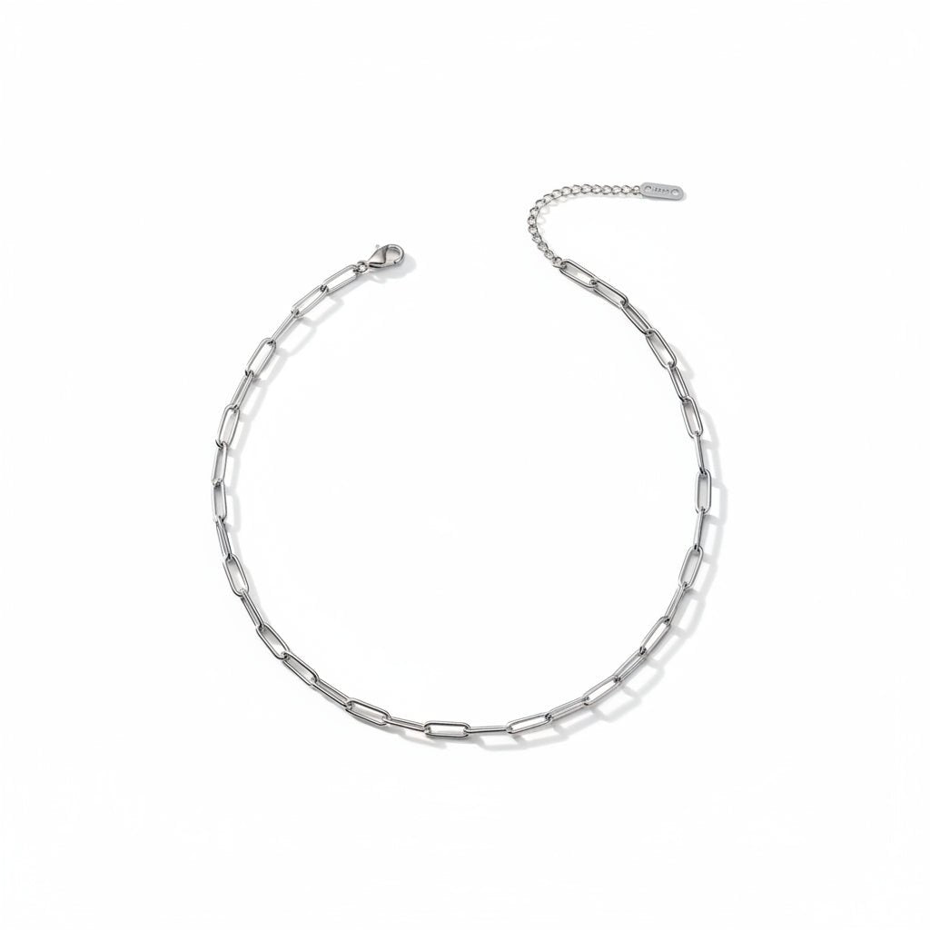 Mococo Silver Paperclip Charm Necklace - MococoMococoMOCCAR0002Necklaces