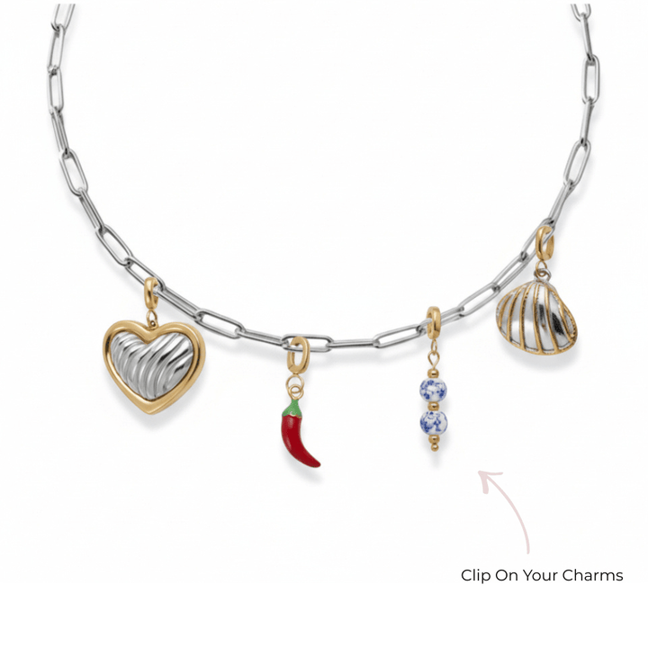 Mococo Silver Paperclip Charm Necklace - MococoMococoMOCCAR0002Necklaces
