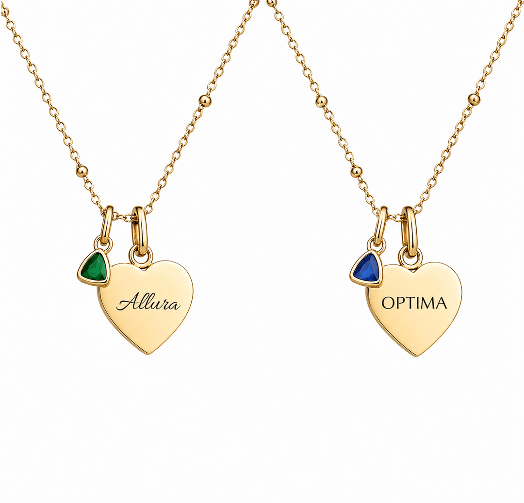 Mococo Silver Personalised Birthstone &amp; Circle Charm Necklace - MococoMococoMOCGOLDCCHARM/BNecklaces