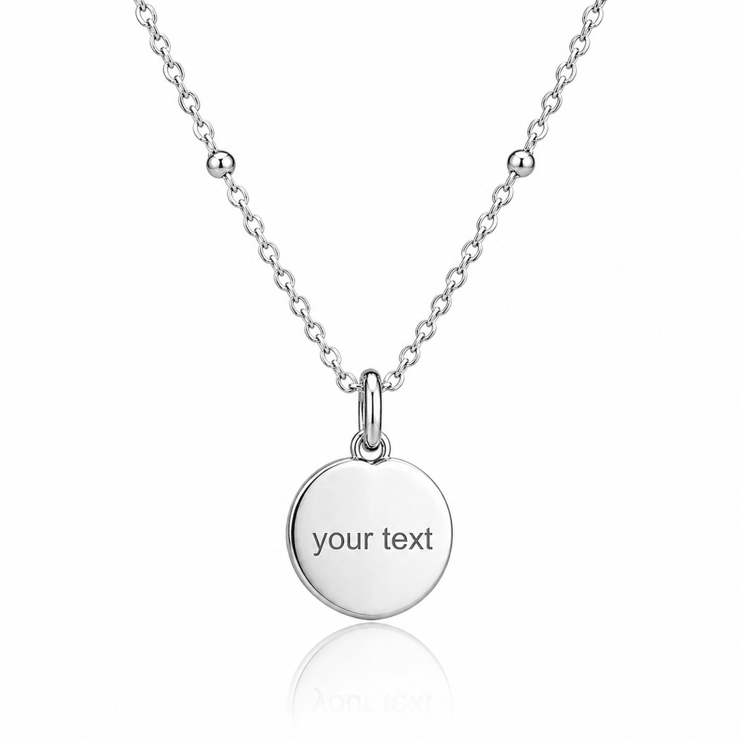 Mococo Silver Personalised Circle Charm Necklace - MococoMococoMOCSILCCHARMNecklaces
