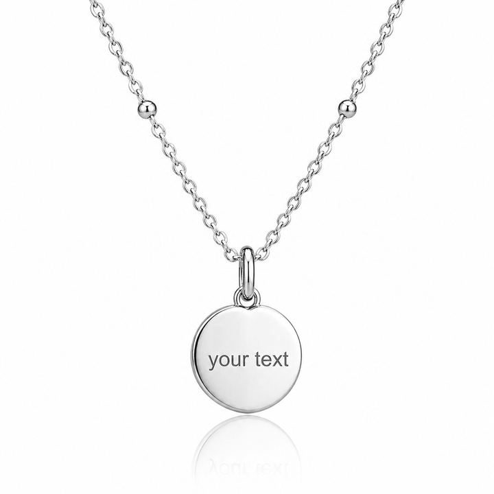 Mococo Silver Personalised Circle Charm Necklace - MococoMococoMOCSILCCHARMNecklaces