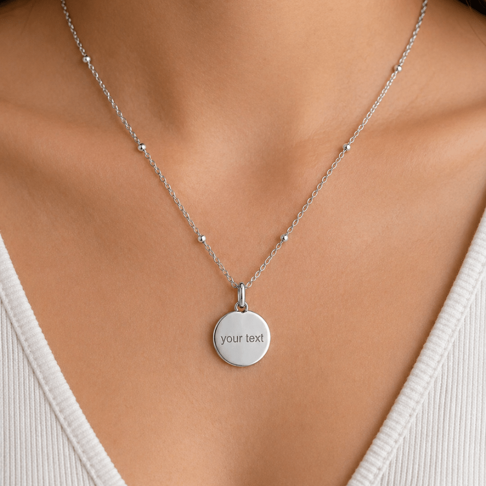 Mococo Silver Personalised Heart Charm Necklace - MococoMococoMOCSILCCHARMNecklaces