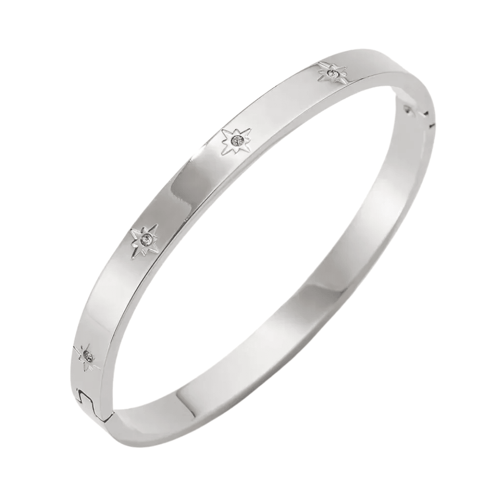 Mococo Silver Star Bangle - MococoMococoMOCESBAN04Bracelets