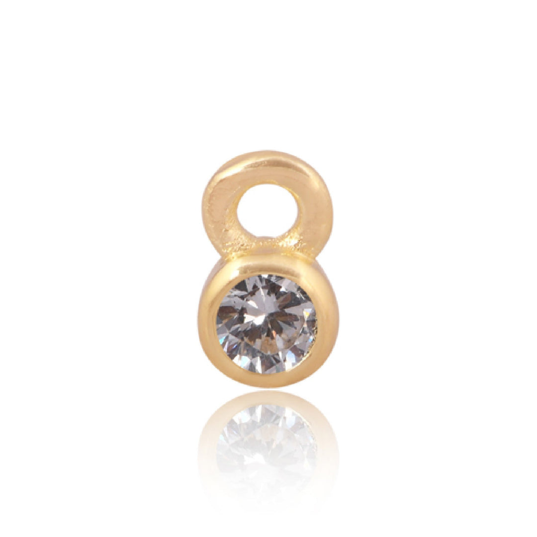 Mococo Welded Forever Gold April White Birthstone Charm - MococoMococoPJ-GV2167Welding