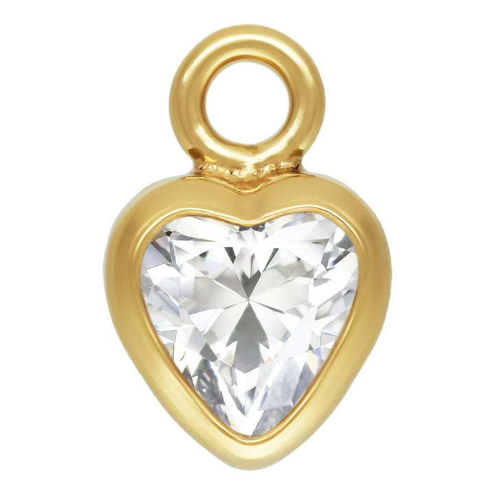 Mococo Welded Forever Gold Cubic Zirconia Heart Drop Charm - MococoMococoPJ-14202087Charms