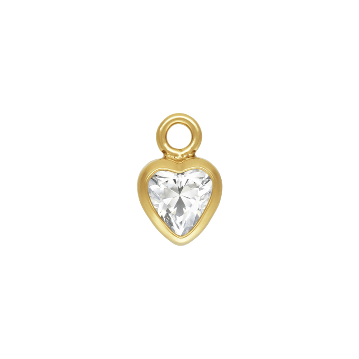 Mococo Welded Forever Gold Cubic Zirconia Heart Drop Charm - MococoMococoPJ-14202087Charms