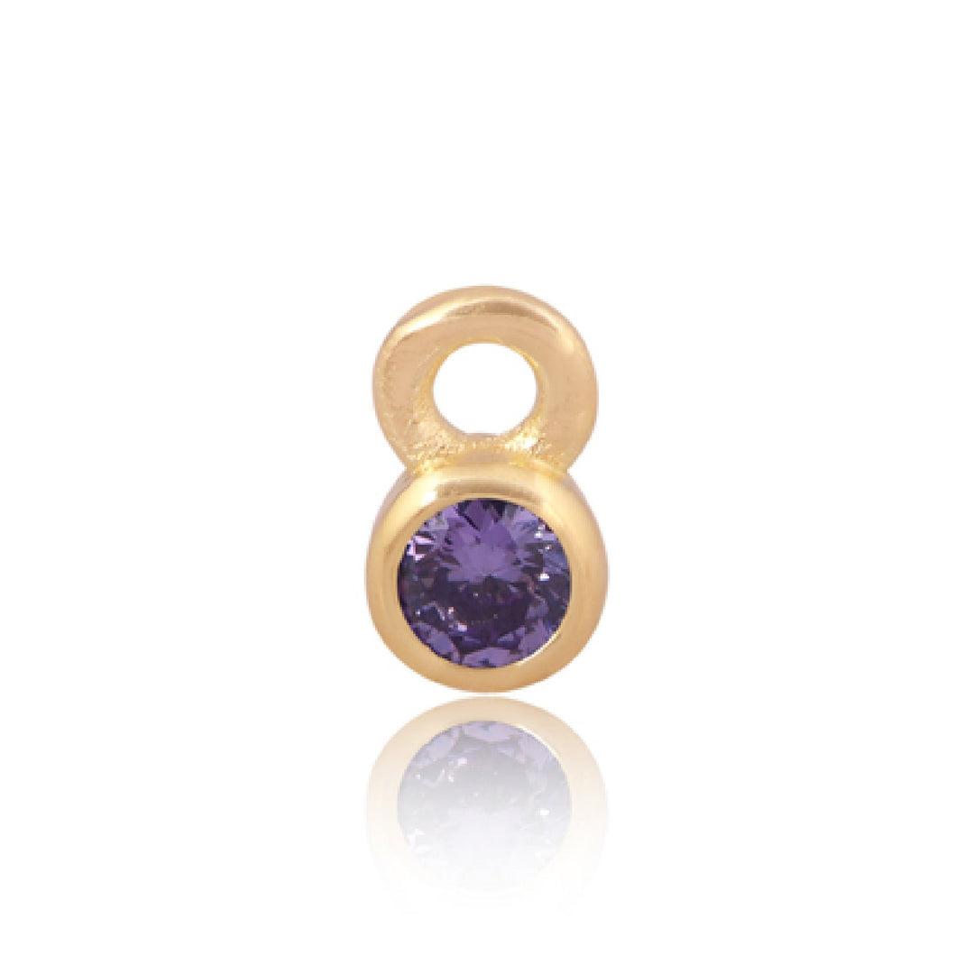 Mococo Welded Forever Gold February Amethyst Birthstone Charm - MococoMococoPJ-GV2165Welding