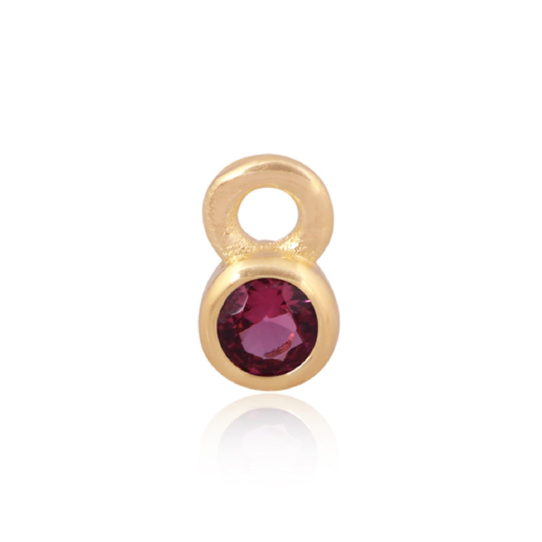 Mococo Welded Forever Gold October Dark Pink Birthstone Charm - MococoMococoPJ-GV2173Welding