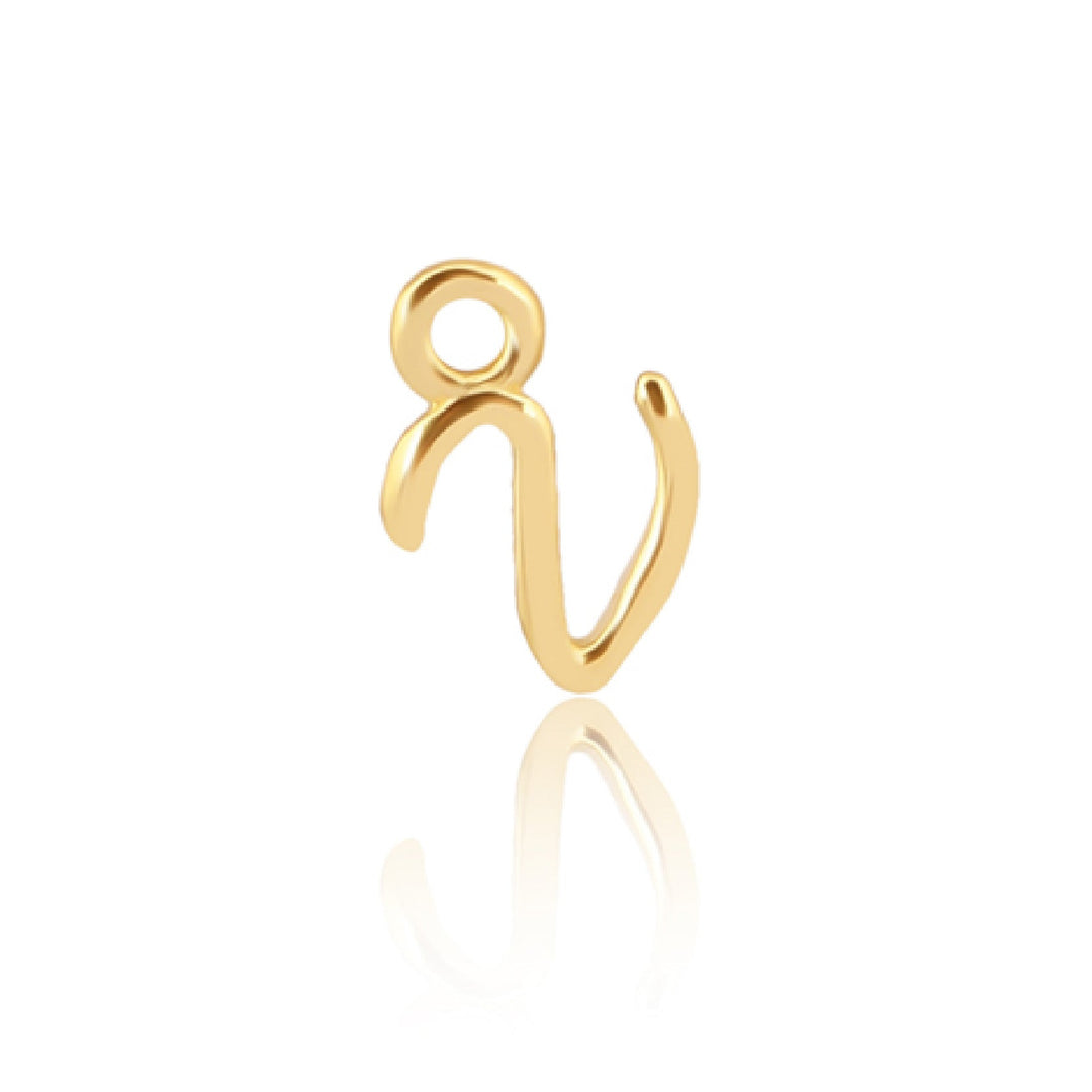 Mococo Welded Forever Gold V Initial Charm - MococoMococoPJ-GV2147Welding