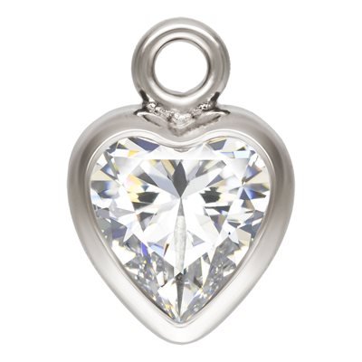 Mococo Welded Forever Silver Cubic Zirconia Heart Charm - MococoMococoPJ-9252096Charms