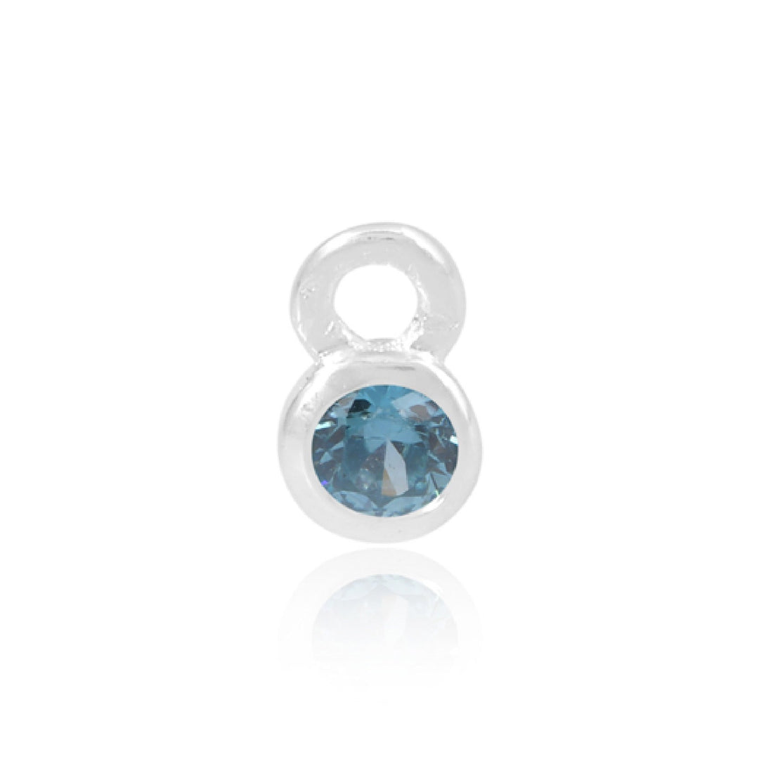 Mococo Welded Forever Silver December Blue Topaz Birthstone Charm - MococoMococoPJ-9252175Welding