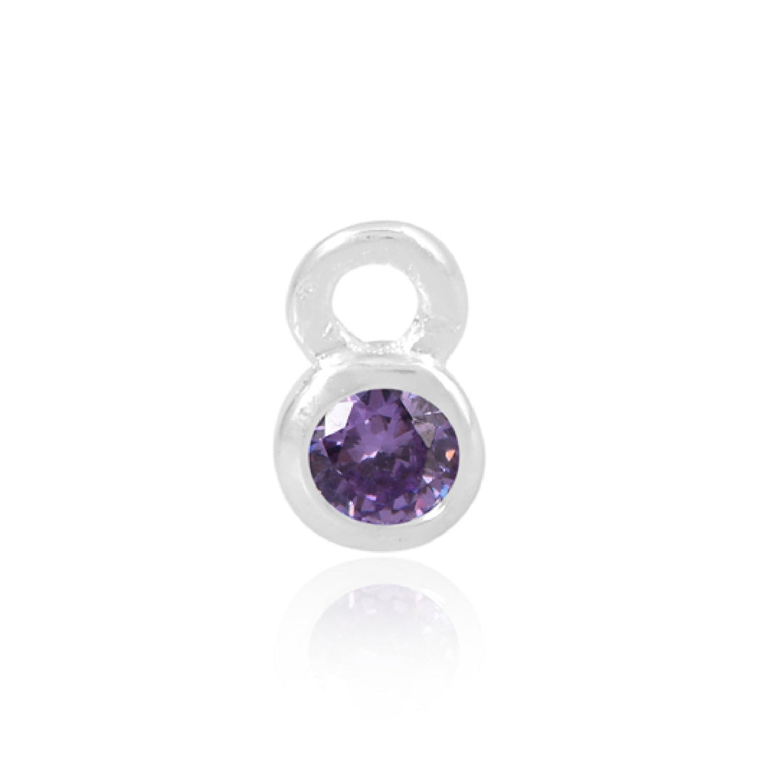 Mococo Welded Forever Silver February Amethyst Birthstone Charm - MococoMococoPJ-9252165Welding