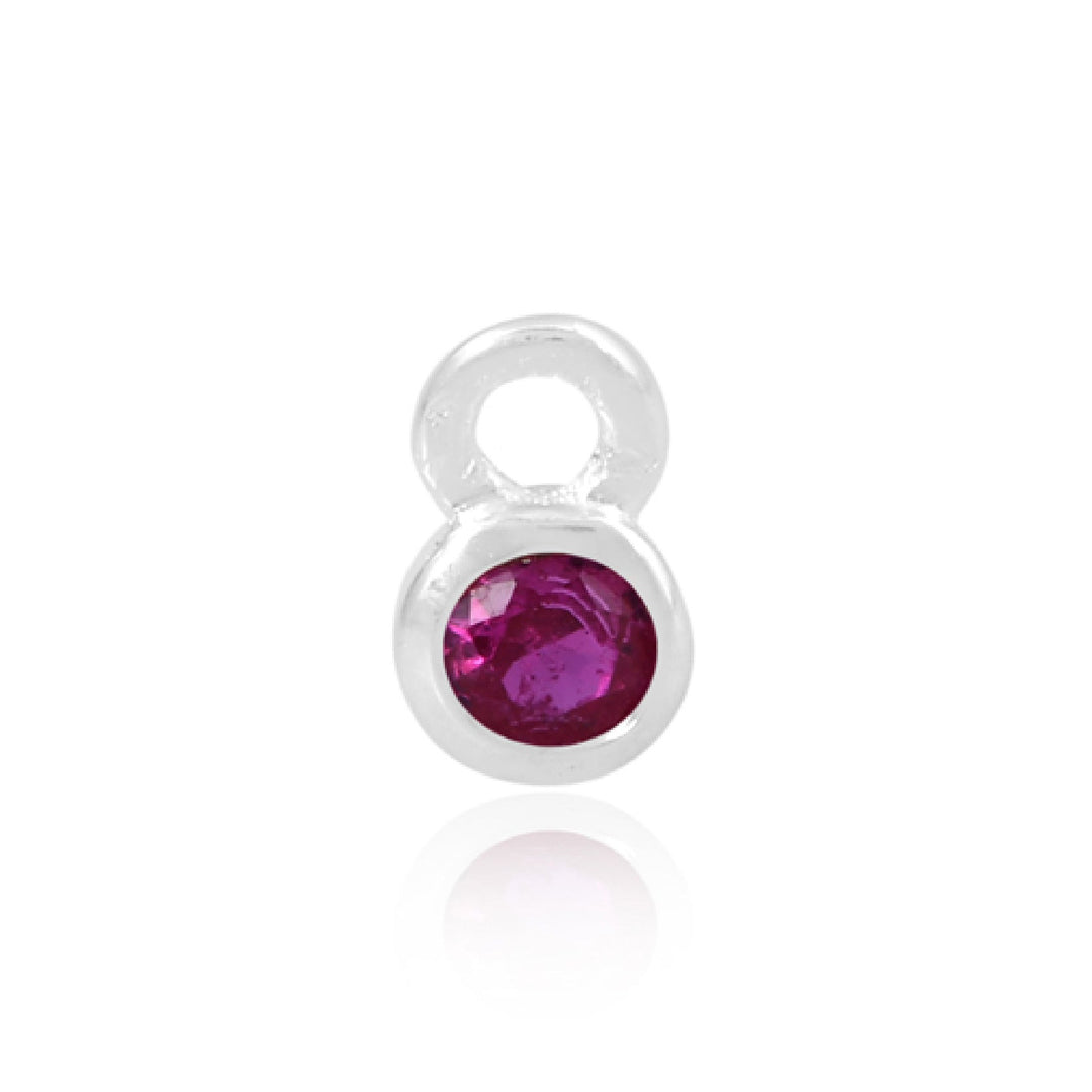 Mococo Welded Forever Silver July Red Birthstone Charm - MococoMococoPJ-9252170Welding