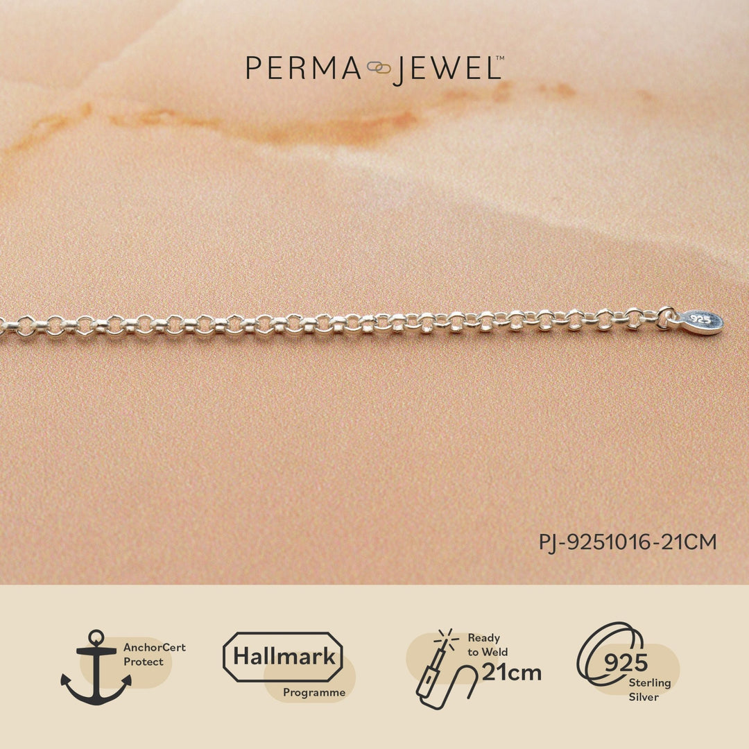 Mococo Welded Forever Silver Round Rolo Chain Bracelet - MococoMococoPJ-9251016-21cmBracelets