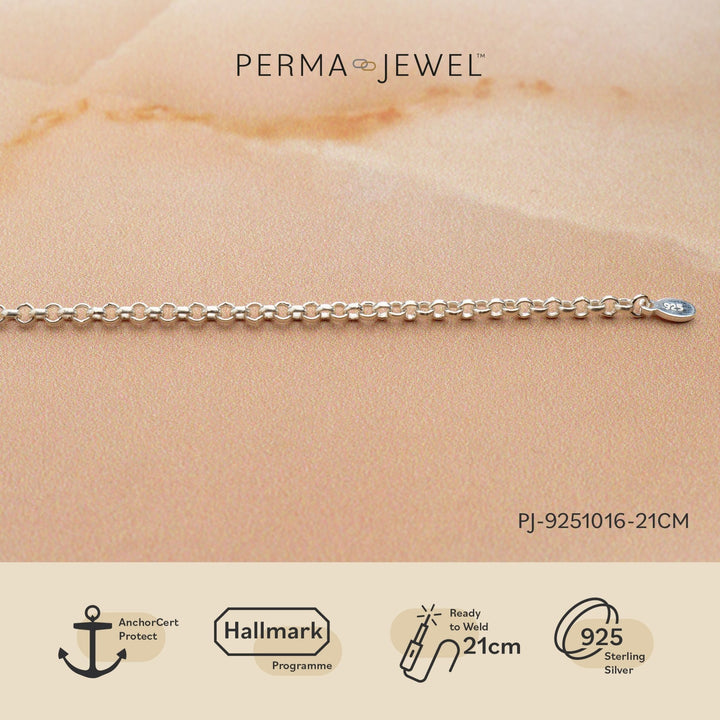 Mococo Welded Forever Silver Round Rolo Chain Bracelet - MococoMococoPJ-9251016-21cmBracelets