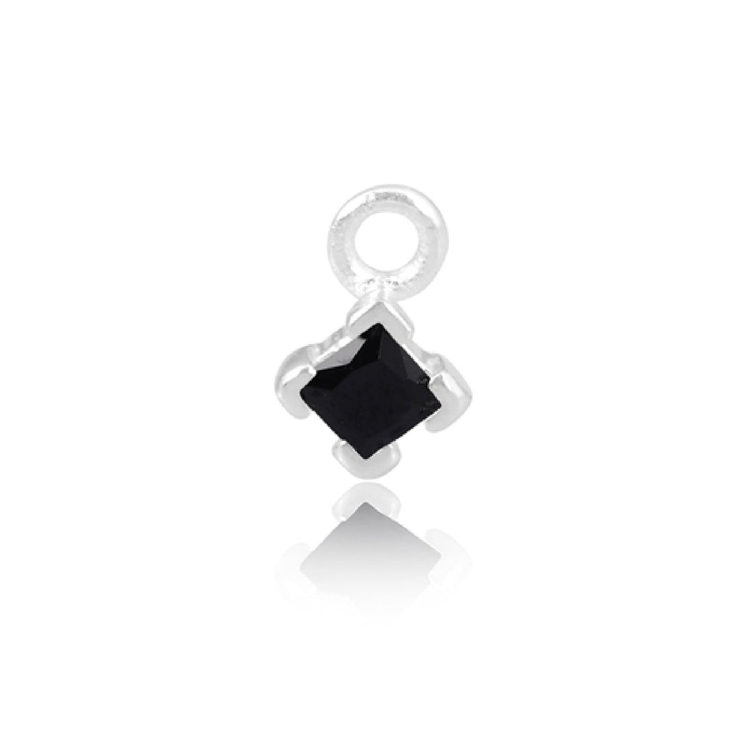 Mococo Welded Forever Sterling Silver Black Square CZ Charm - MococoMococoPJ-9252112Charms
