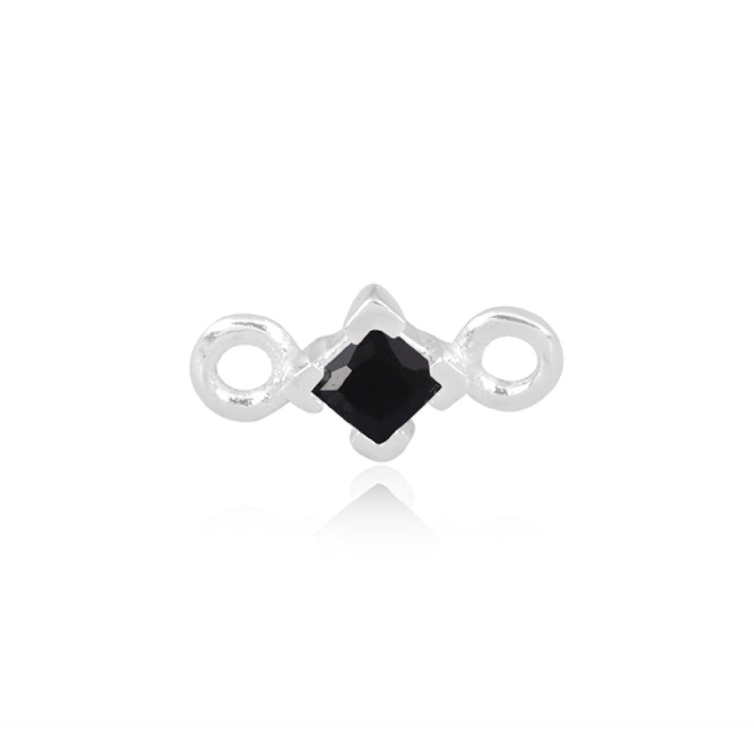 Mococo Welded Forever Sterling Silver Black Square CZ Connector - MococoMococoPJ-9252125Charms