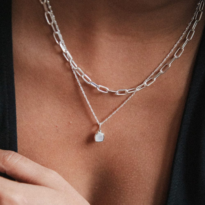 Daisy London Silver Moonstone June Birthstone Charm Pendant
