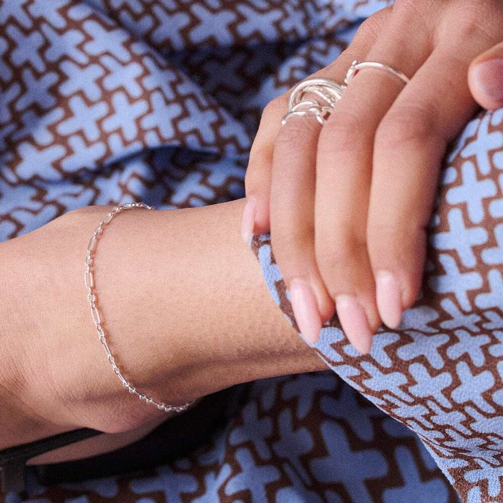 Daisy London Sterling Silver Apollo Chain Anklet Additional Image - 3