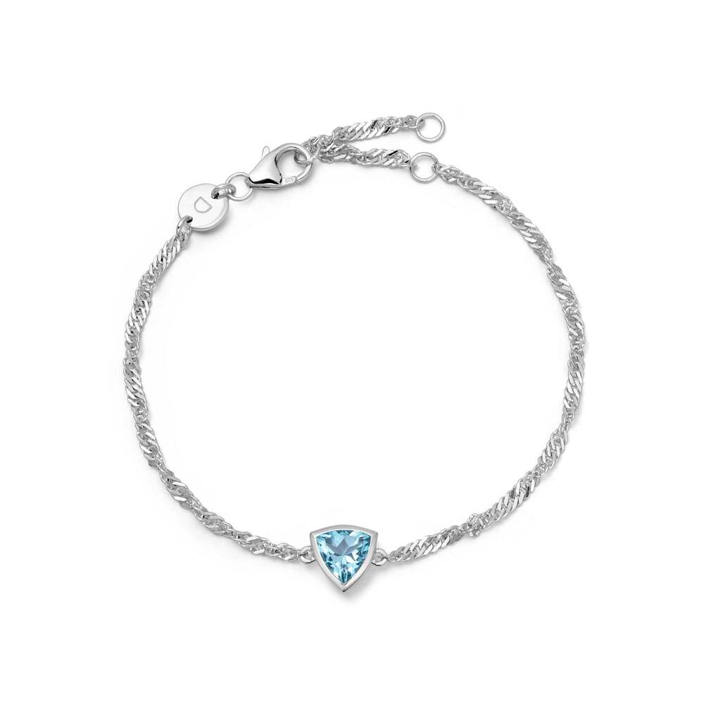 Daisy London Sterling Silver Birthstone Charm Bracelet
