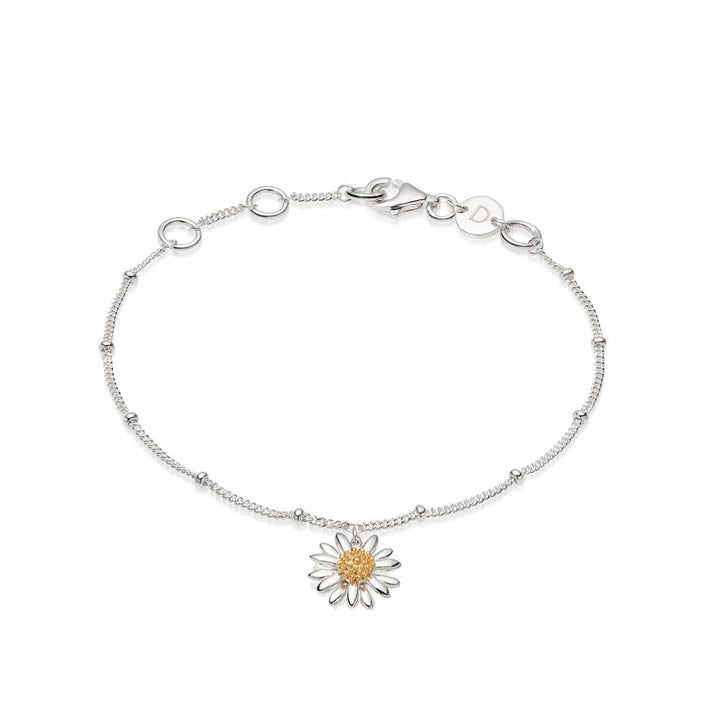 Daisy London Sterling Silver English Daisy Drop Bobble Bracelet