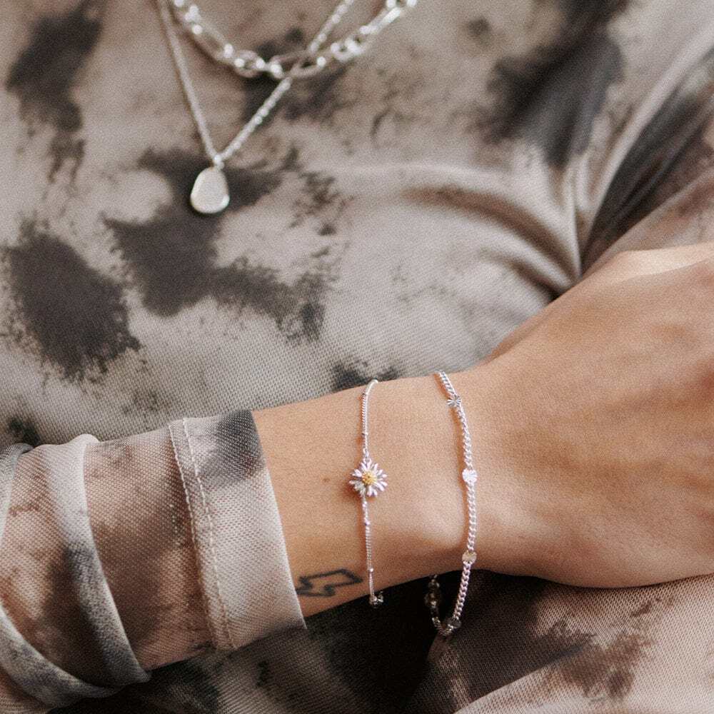 Daisy London Sterling Silver English Daisy Drop Bobble Bracelet Additional Image - 2