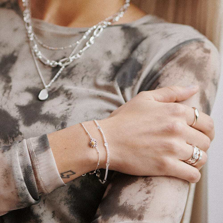 Daisy London Sterling Silver English Daisy Drop Bobble Bracelet Additional Image - 3