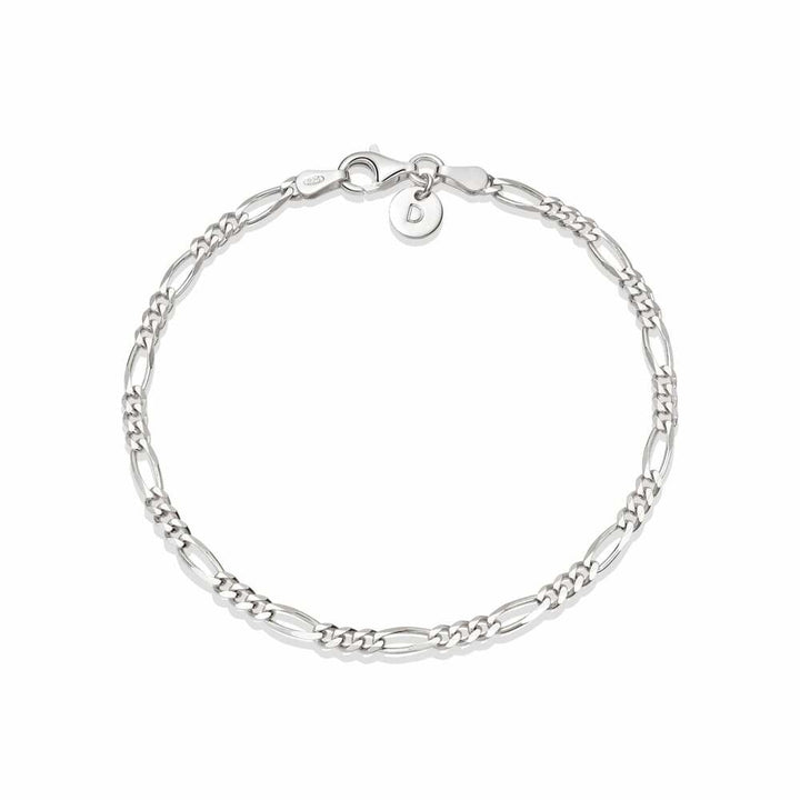 Daisy London Sterling Silver Fine Figaro Chain Bracelet