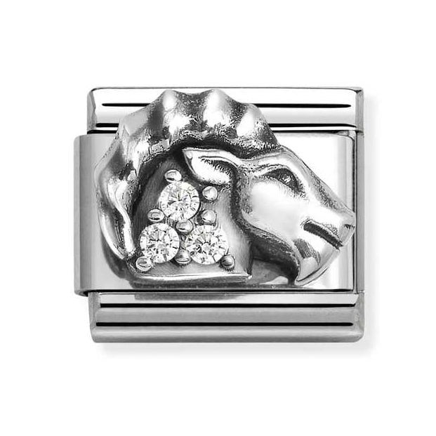 Nomination Classic Silver Capricorn Zodiac Charm with Cubic Zirconia
