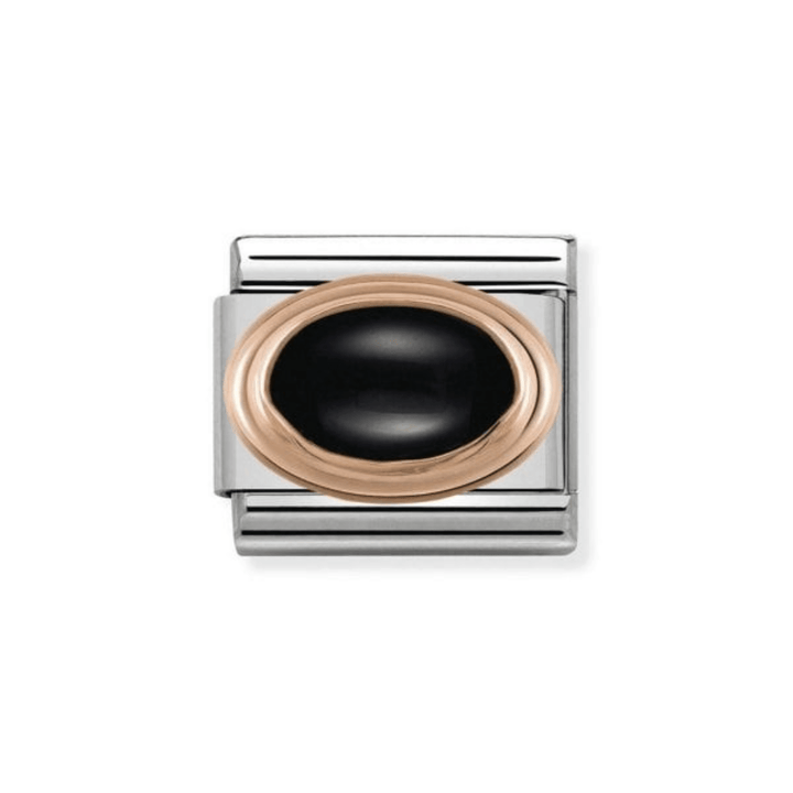 Nomination 9ct Rose Gold Black Agate Classic Charm - MococoNomination430501/028033497366245Charms and Links