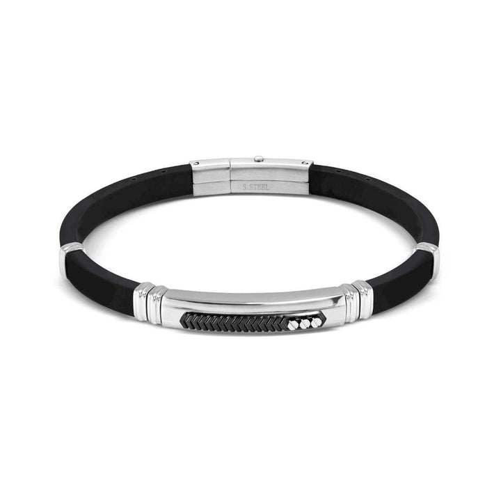 Nomination Black City Edition Energy Rubber with PVD Finish Stainless Mens Bracelet - MococoNomination028818/0308033497569813Bracelets