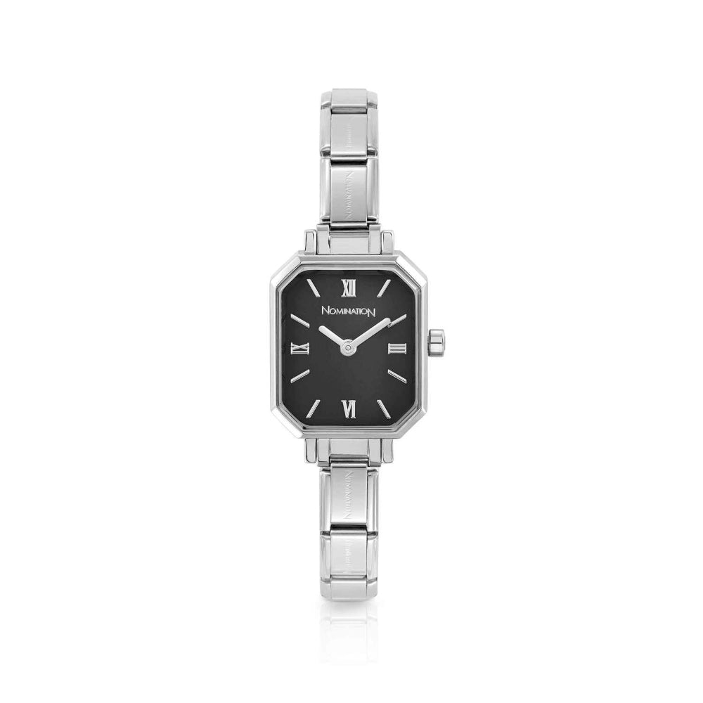 Nomination Black New Rectangular Steel Strap Paris Watch Image