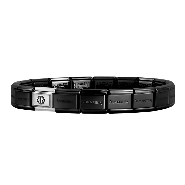 Nomination Black Starter Bracelet With Dad Charm - MococoNominationBracelets