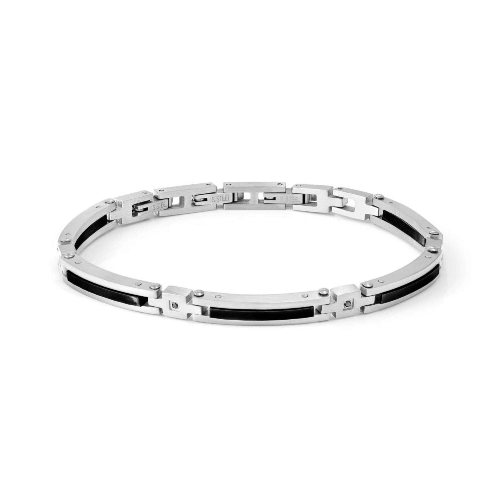 Nomination Black Strong Ed. Diamond Geometric Steel and 4 Diamonds Bracelet Image