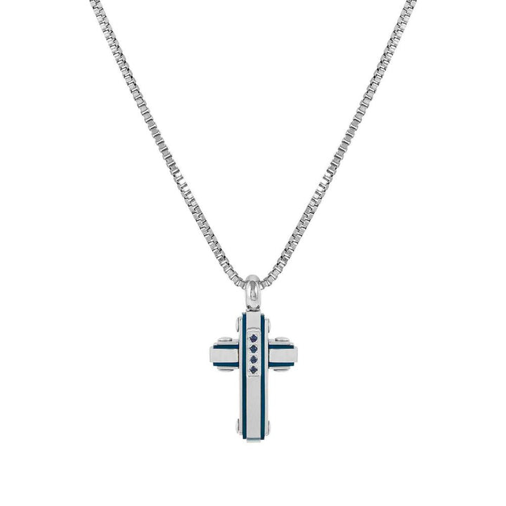 Nomination Blue Strong Edition Diamond Fin. PVD (Cross) and 4 Stones Sapphire Necklace - MococoNomination028332/0308033497554932Necklaces