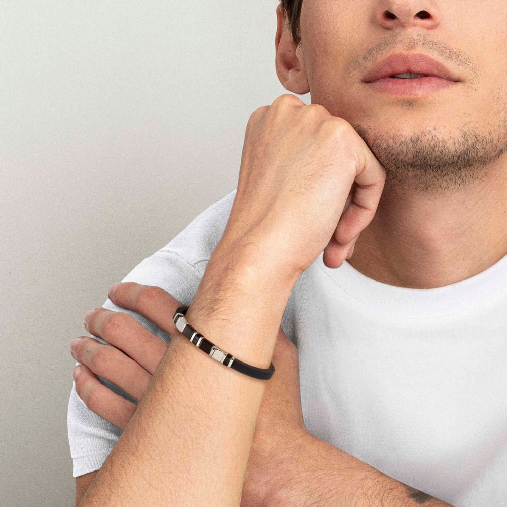 Nomination City Black Stone and Decorated Plate Gold & Black Bracelet with Black CZ - MococoNomination028810/0128033497523136Bracelets