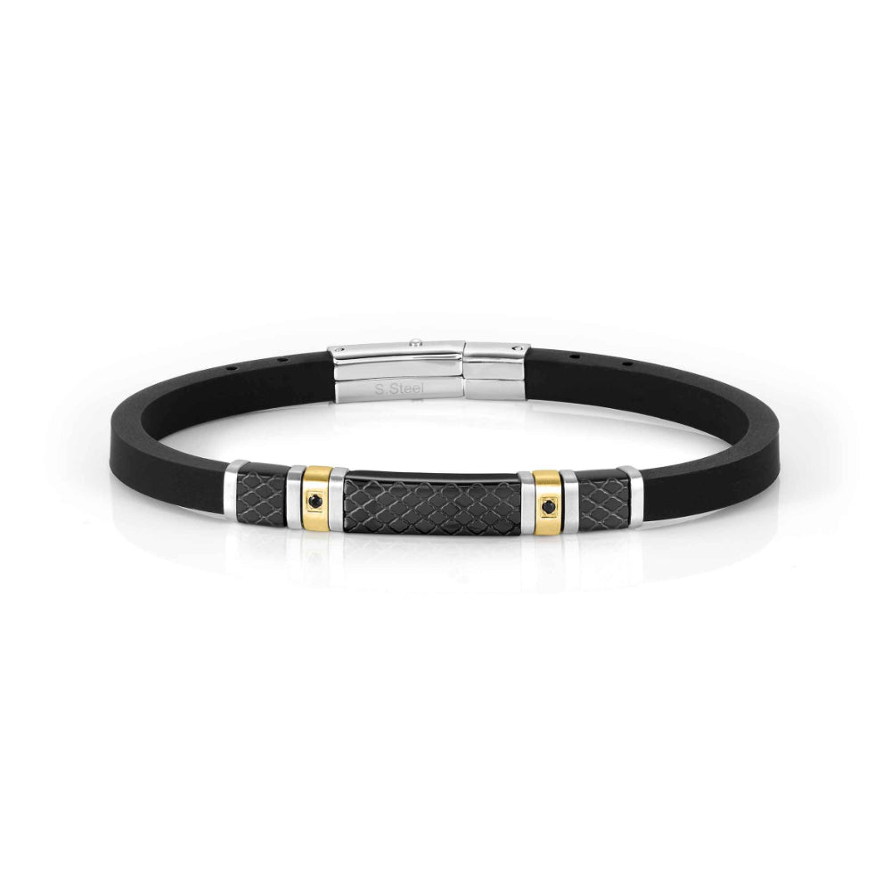 Nomination City Black Stone and Decorated Plate Shiny Bracelet with Black CZ - MococoNomination028809/0128033497523112Bracelets
