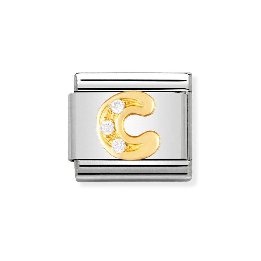 Nomination Classic 18ct Gold and Clear CZ Letter Initials A - Z Charms - MococoNomination030301/038033497016959Charms