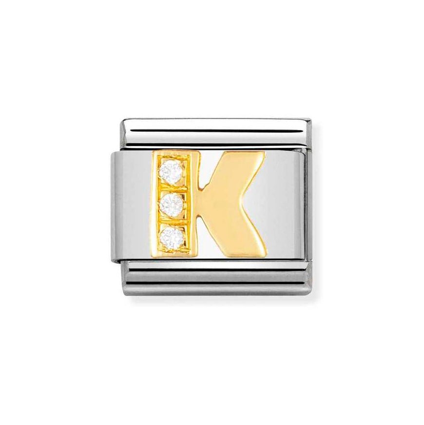 Nomination Classic 18ct Gold and Clear CZ Letter Initials A - Z Charms - MococoNomination030301/118033497017031Charms
