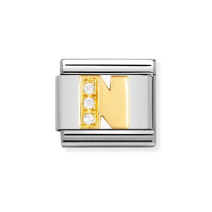 Nomination Classic 18ct Gold and Clear CZ Letter Initials A - Z Charms - MococoNomination030301/148033497017062Charms