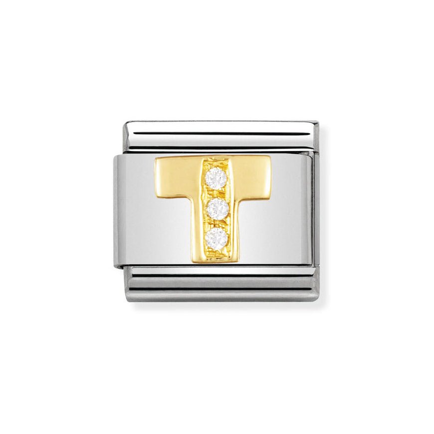 Nomination Classic 18ct Gold and Clear CZ Letter Initials A - Z Charms - MococoNomination030301/208033497017123Charms