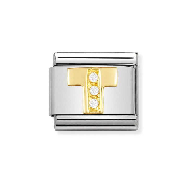 Nomination Classic 18ct Gold and Clear CZ Letter Initials A - Z Charms - MococoNomination030301/208033497017123Charms